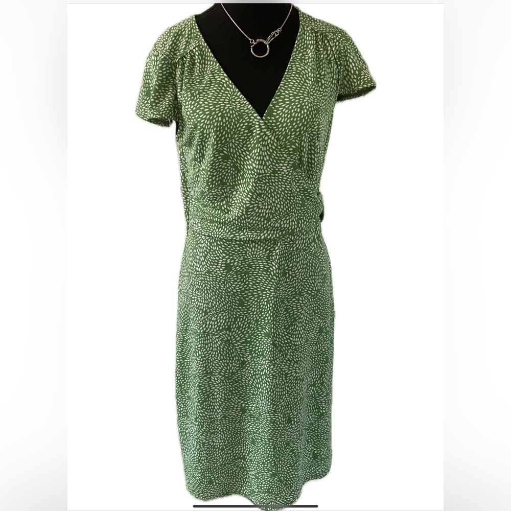 LOFT Green Dotted  Crossover Faux Top Dress